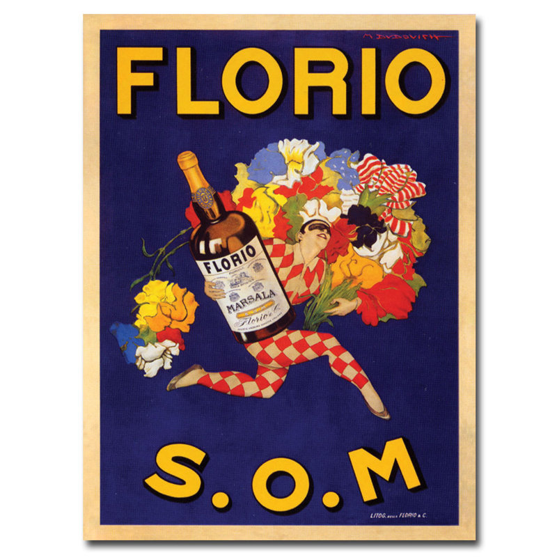Florio S.O.M Vintage Advertisement Canvas Art in Blue and Yellow