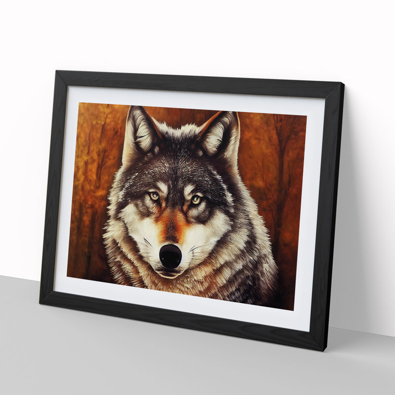 Classic Wolf - Framed Print, Black, 34cm H x 46cm W x 2cm D