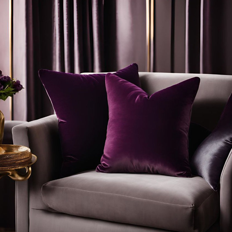 Coussin Plutus, Rectangulaire, H 12 po x l 20 po, Mauve