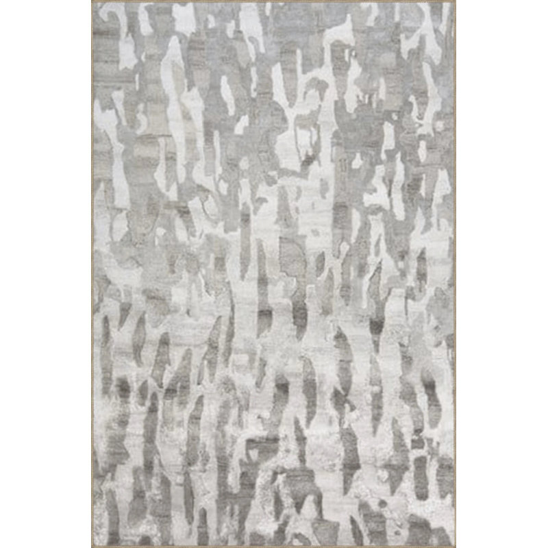 Beige Gray Themed Abstract Patterned Creative Modern Decorative Carpet, Rectangle 4'8" x 6'7"