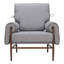 34" Grey And Brown Upholstered Arm Chair