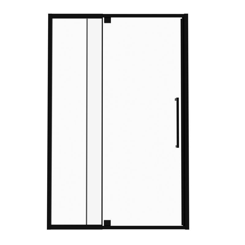 Porte de douche semi-pivotante en verre noir mat 32 36 po L, 72 H, 130 pivotant, réversible, imperméable, idéal pour les murs de salle de bain inégaux
