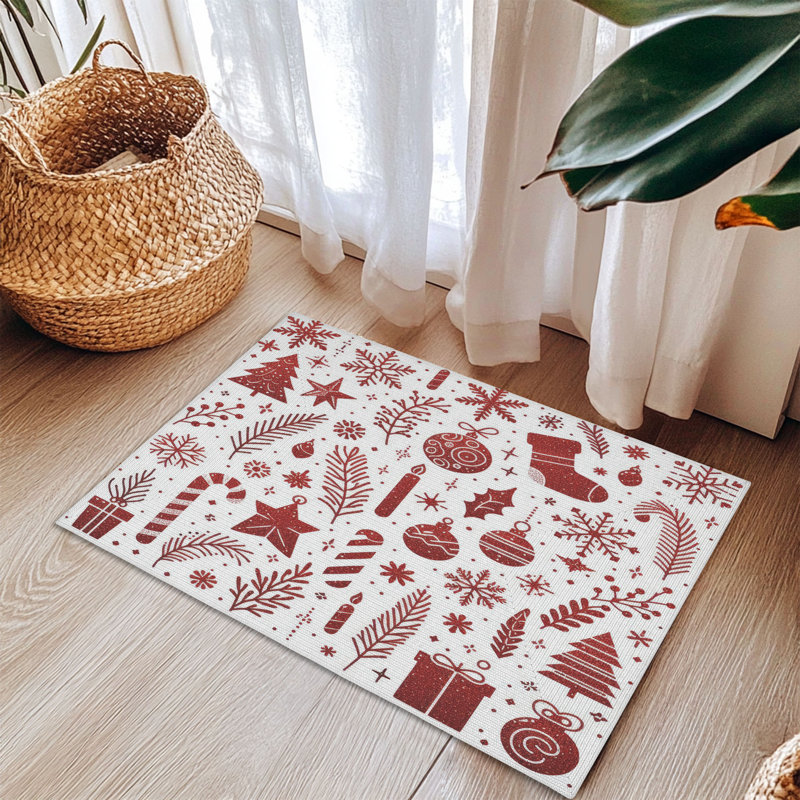 Tapis tressé chatoyant de Noël, Rectangulaire 3 pi x 5 pi