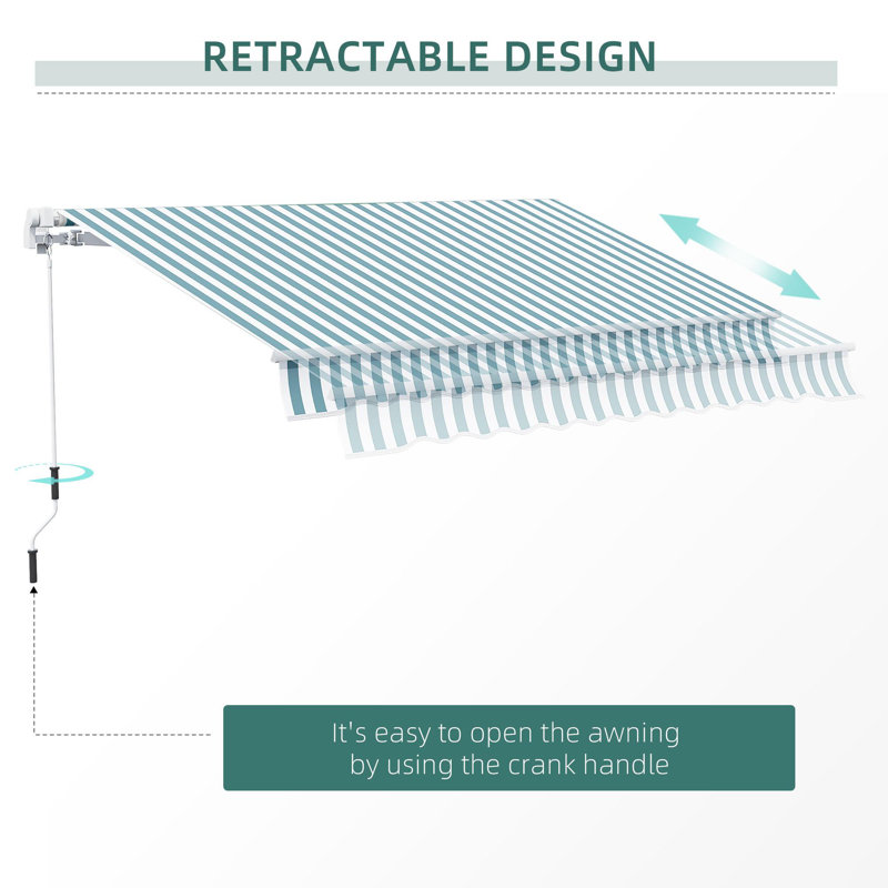 Auvents rétractables, Vert, H 59 po x l 141,8 po x P 118 po