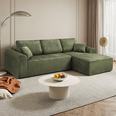 Canapé modulaire 109 po Cloud | Chaise longue en L avec assise profonde et mousse à mémoire de forme | Canapé d'angle sans assemblage avec housse lavable à la machine | Canapé modulaire minimaliste moderne pour le salon ou la chambre à coucher