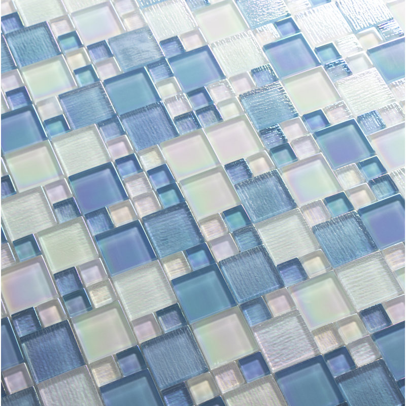 Carrelage mosaïque en verre Reflections Artista Versailles, Bleu d'Alaska