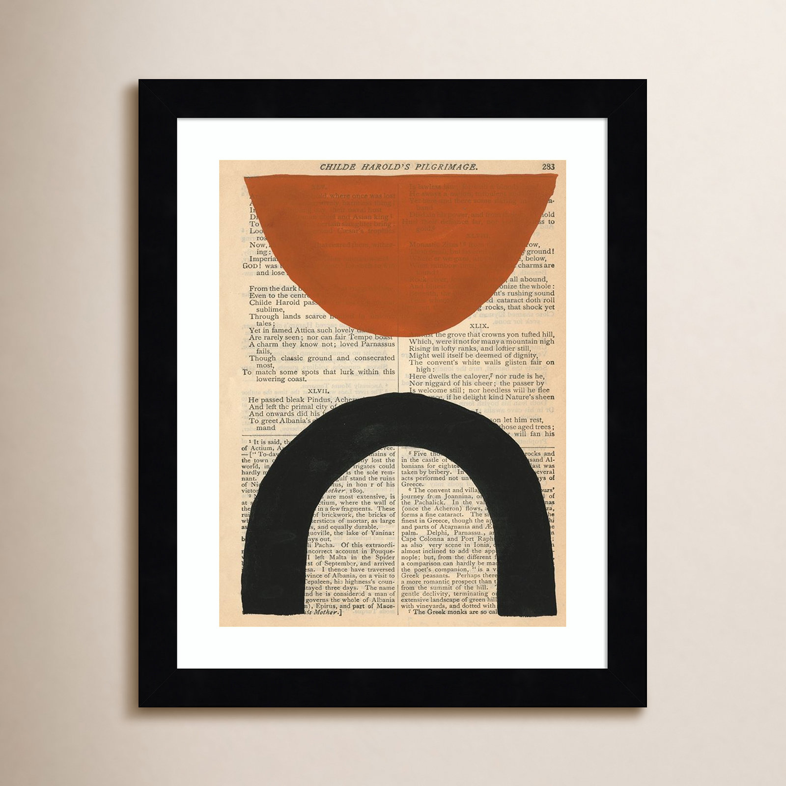 Modern Prose by W. Stramel, 13" H x 11" W x 1" D, Black