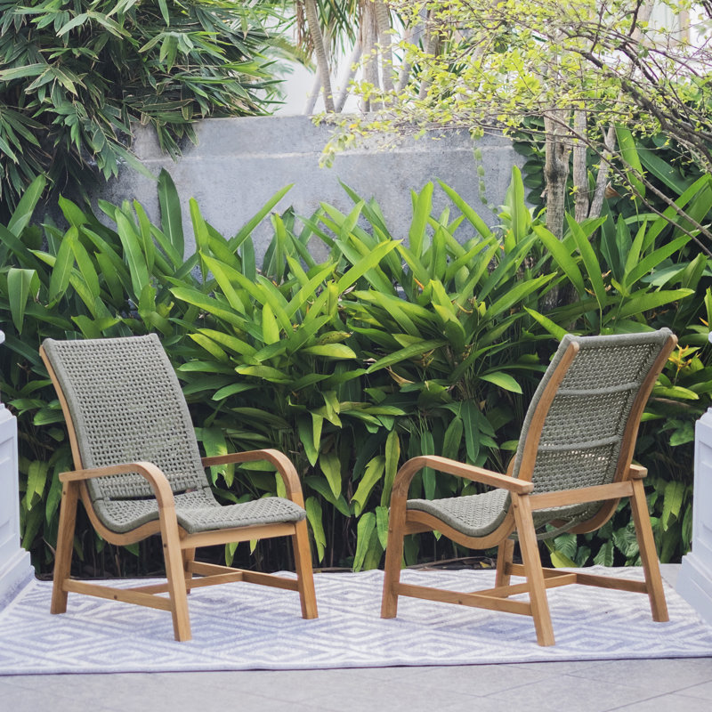 Nimes 2-Person Teak Outdoor Seating Group