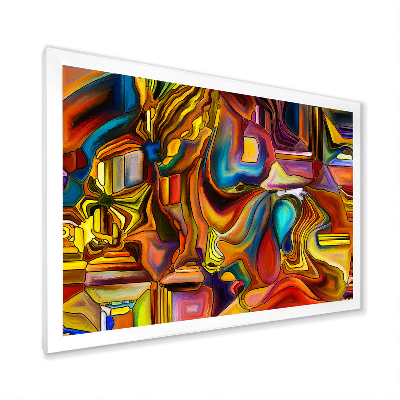 Voyage to Inner IV - Reproduction de photo sur toile, H 16 po x l 32 po x P 1 po, Cadre blanc