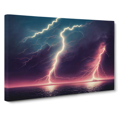Brilliant Lightning Storm - Wrapped Canvas