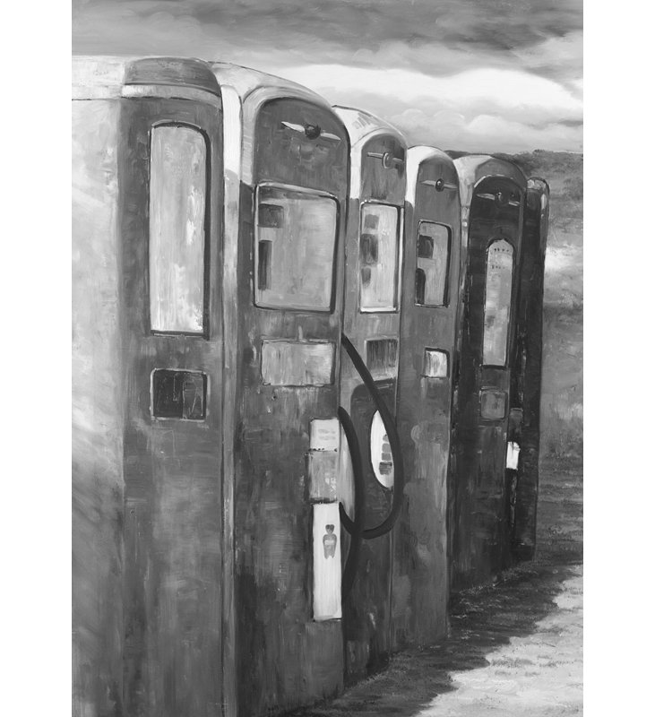 Art rétro sur toile monochrome, H 48 po x l 36 po