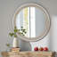 Miroir mural coulissant 23,62 "avec tablettes de rangement - Armoire latérale en bois à 2 niveaux