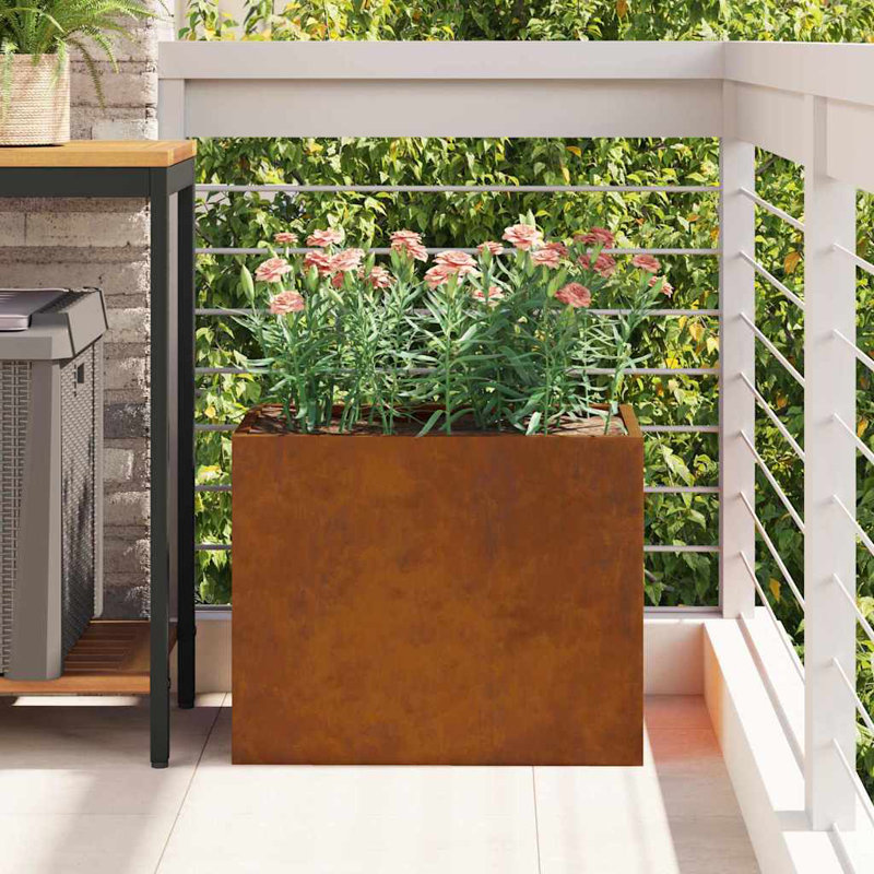 Garden Planter Decor Outdoor Modern Holder Metal Flower Pot Minimalist, 40cmH x 50cmW x 32cmD