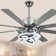 Modern 72" DIY Shade 8-Blade Dimmable Ceiling Fan with LED Lights and Remote, Reversible Ceiling Fan