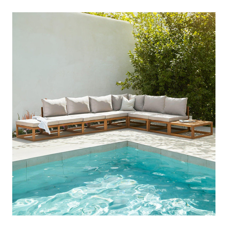 Rimasha Garden Lounge Set with Cushions, Beige