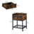 Bedside Table With Charging Station, Storage Shelf, 1 Drawer And Metal Frame