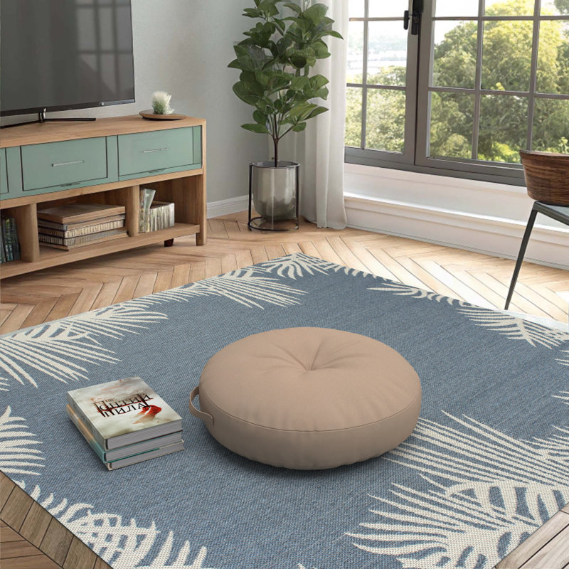 Eco-Fill Indoor / Outdoor Circular Floor Cushion, Beige, Round 55.9cm