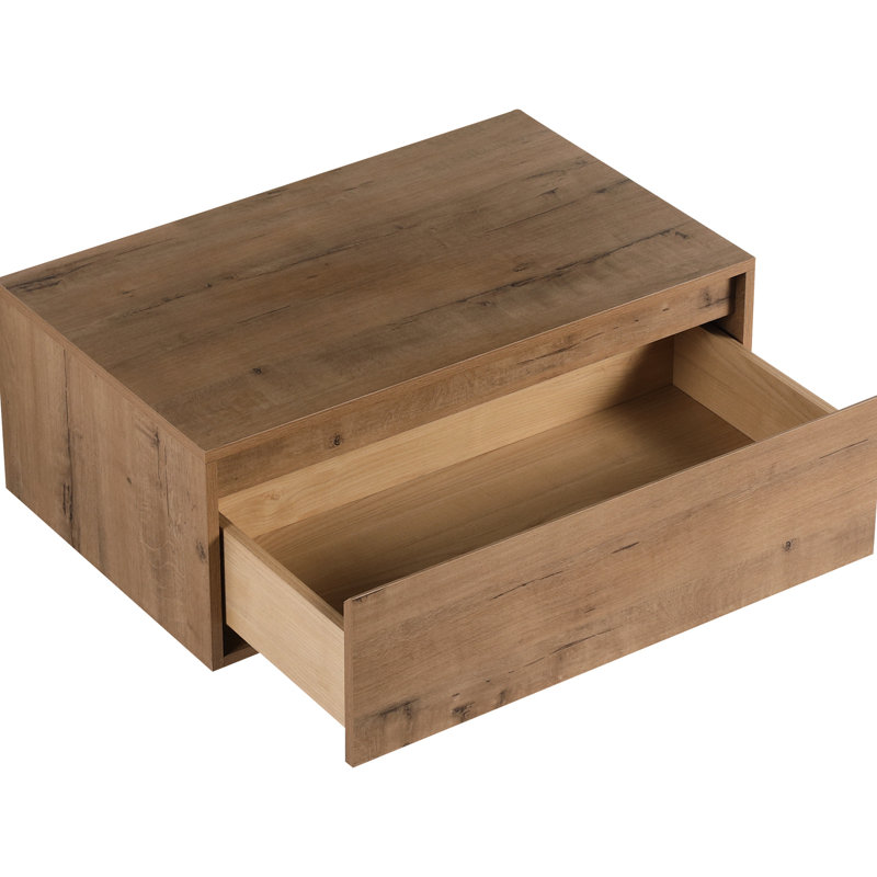 30" Bathroom Vanity Cabinet - Soft Close, Float Mounting, Imitative Oak Finish Close Drawer, Modern Mounting