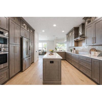 DL Cabinetry (Ready-To-Assemble) Shaker Style 36" Wide Wall Bridge Cabinet W36" x H12" x D12" - Driftwood