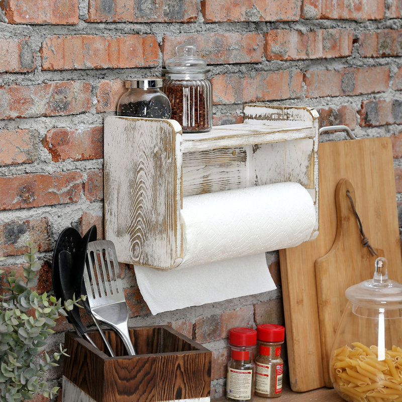 Wood Wall / Under Cabinet Mounted Paper Towel Holder