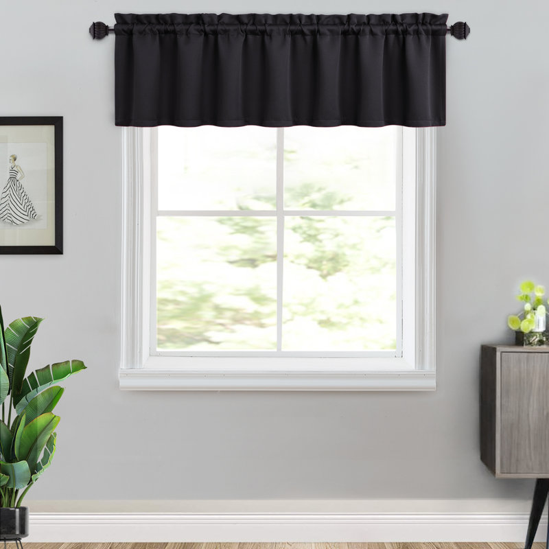 Kitchen Curtain, 132cm W x 38cm L, Black