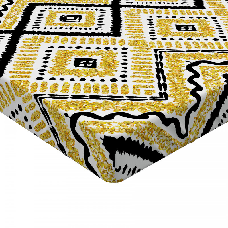 Microfiber Geometric Fitted Sheet, Full Fitted Sheet