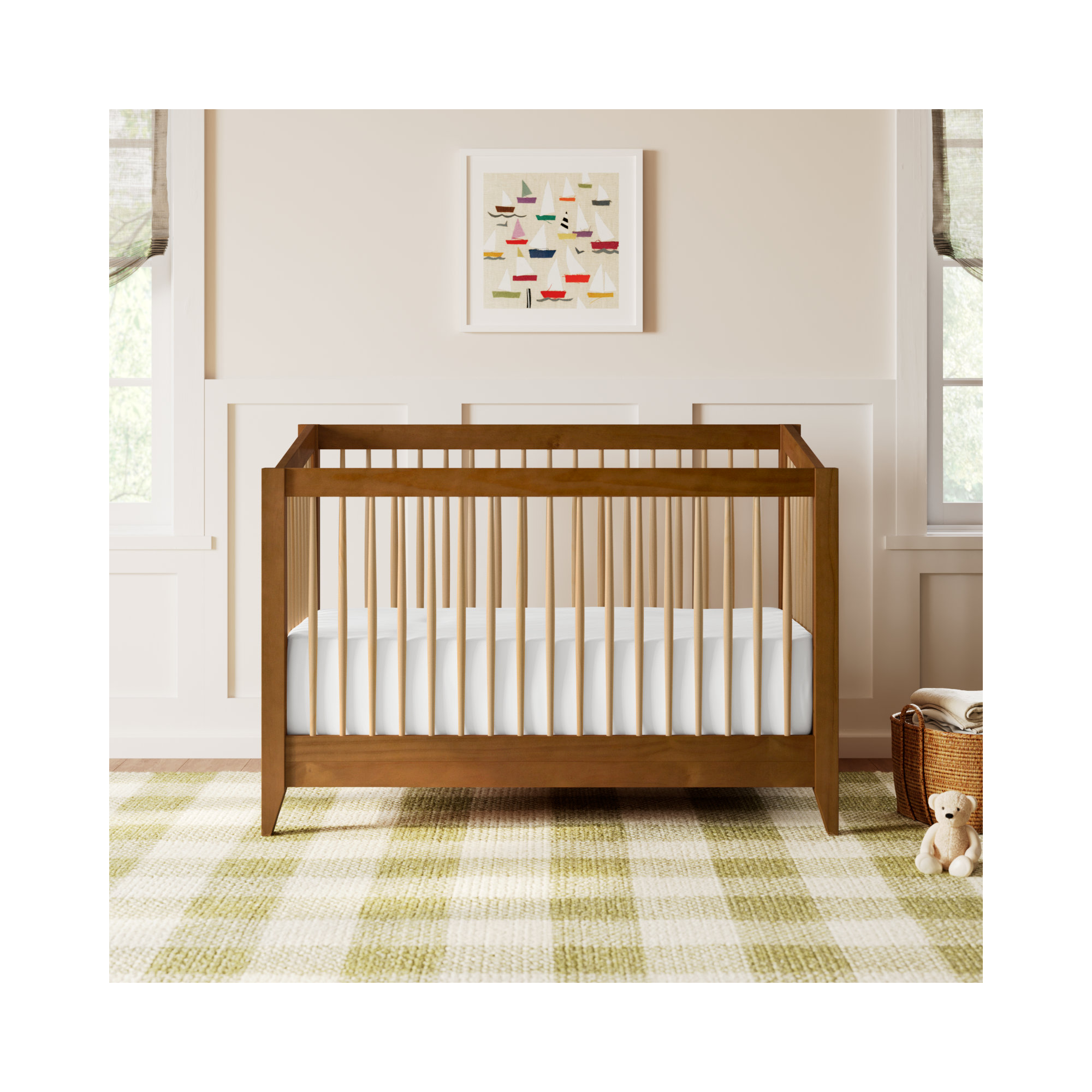 Sprout 4-in-1 Convertible Crib, Chestnut/Natural