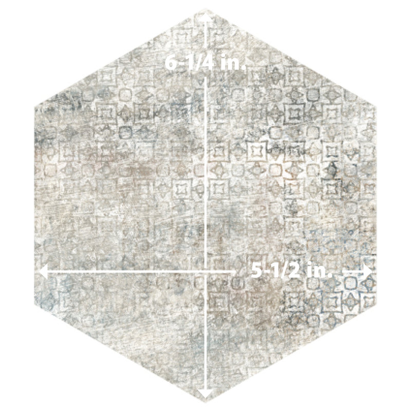 Tivoli Hex 5-1/2 In. X 6-1/4 In. Porcelain Floor And Wall Tile