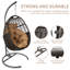 Balancelle suspendue avec support et coussin Arcella Capacité de 330 lb-771276195-796976896