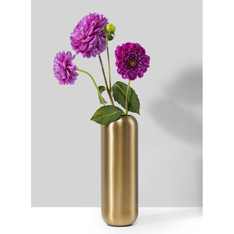 Metal Table Vase, 8.5" H x 3" W x 3" D