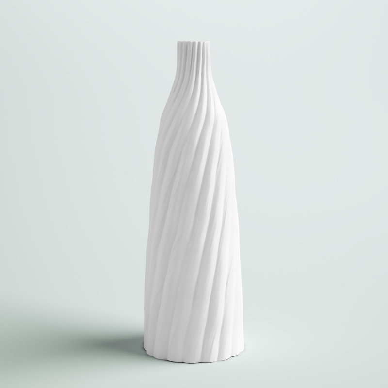 Hanley Handmade Ceramic Floor Vase, White, 54cm H x 18cm W x 18cm D