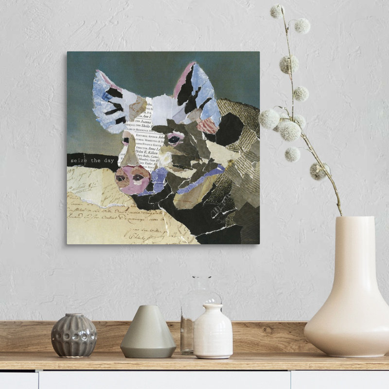 Cochon de campagne - Impression sur toile, Toile tendue, H 16 po x l 16 po x P 1,25 po