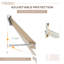 Auvent de patio pour balcon, abat-jour rétractable de 6 pi à bras escamotable, aluminium robuste, rétractable manuel blanc crème pour, protégé, robuste