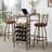 Bar Table Set for 3, Bar Table and Chairs, High Table with Wine Rack, Shelf, Glasses Holder, Dining Chairs with Ergonomic Curved Backrest for Kitchen Dining Room