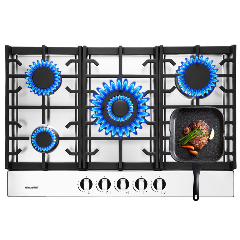 Surface de cuisson au gaz 30 pouces à 5 brûleurs Weceleh