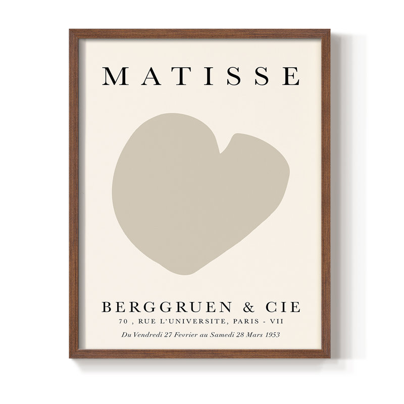 Matisse CCXIX, reproduction encadrée - bois massif, H 14 po x l 11 po, Brun