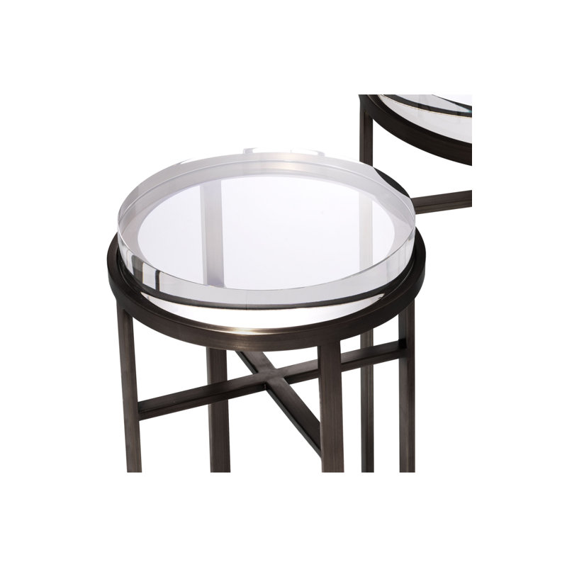 Hoxton 2 - Piece Glass Top Living Room Table Set, Bronze