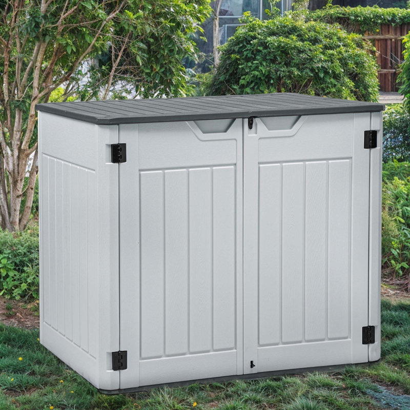4.5 ft. W x 2.8 ft. D Resin Horizontal Storage Shed, Off-White