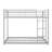 Full Over Full Metal Bunk Bed, Low Bunk Bed With Ladder, Silver