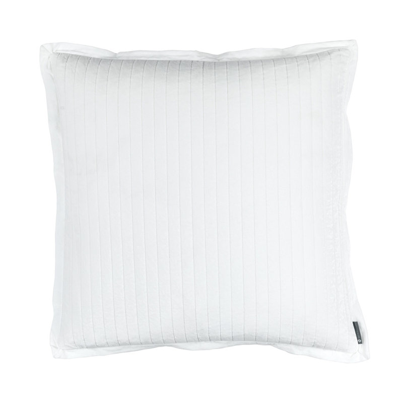 Aria Velvet Euro Pillow Cover & Insert, White