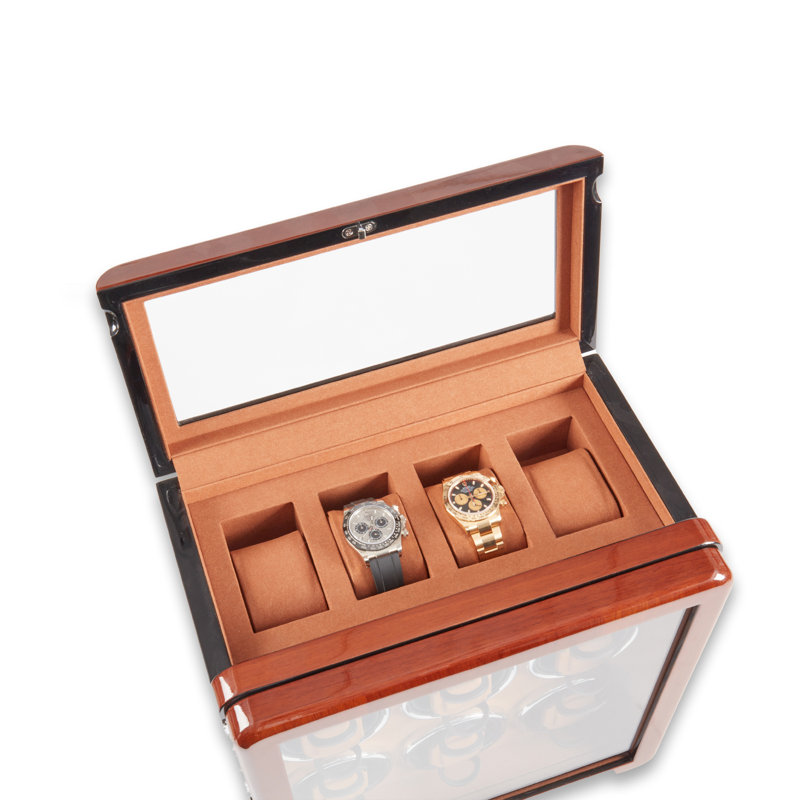 Monty Dark Brown Wood Lockable Watch Winder and Storage Case