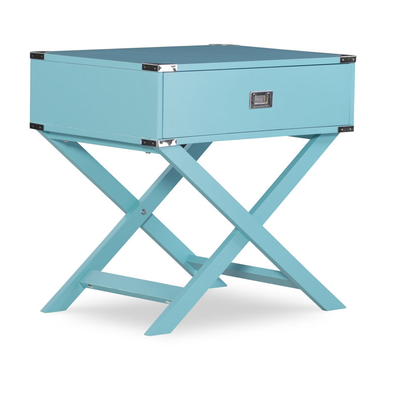 Table de bout avec rangement Makan, Bleu