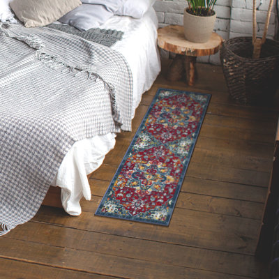 Non-Slip Medallion Area Rug For Living Room, Hallway Runner, Entryway Rug