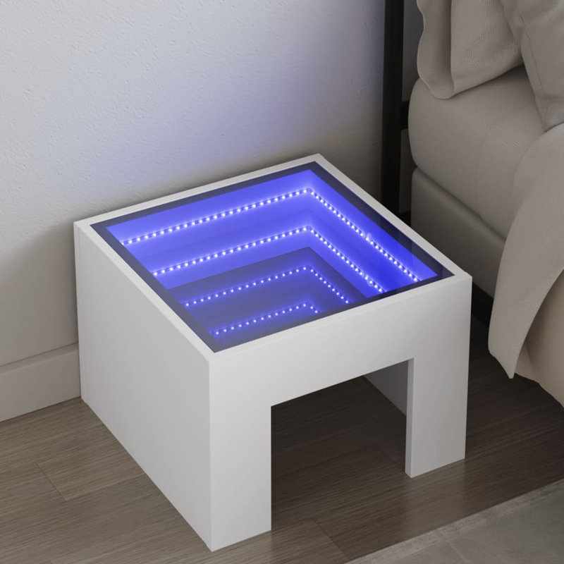 40cm W Bedside Table, White