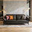 Canapé modulaire en cuir véritable gris foncé-129490928