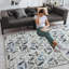 Zara Blue & Grey Geometric Printed Rug - Modern Effect Area Rug for Stylish Living Spaces-1257704696