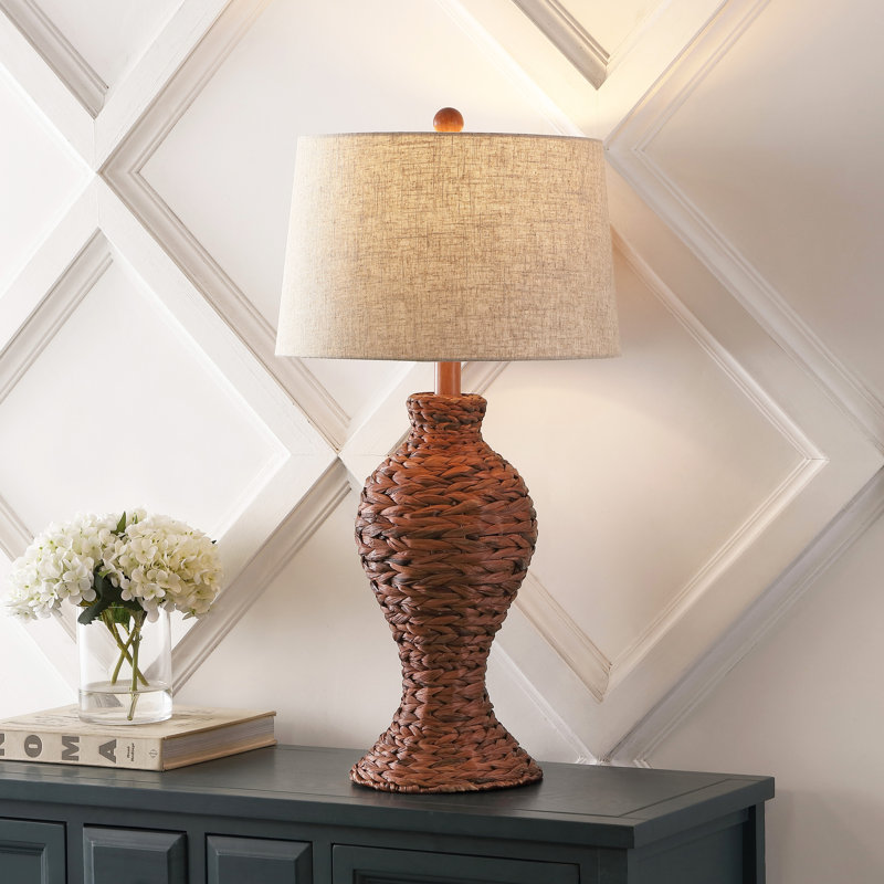 Crespo Water Hyacinth Table Lamp, Dark Brown