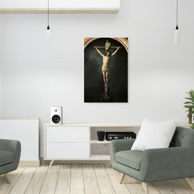 Le Christ en croix, estampe d'art mural abstrait contemporain du XVIIe siècle