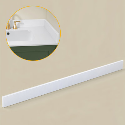 60" Solid Surface Backsplash In White