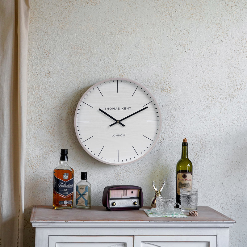 Metal Wall Clock, White/Light Gray
